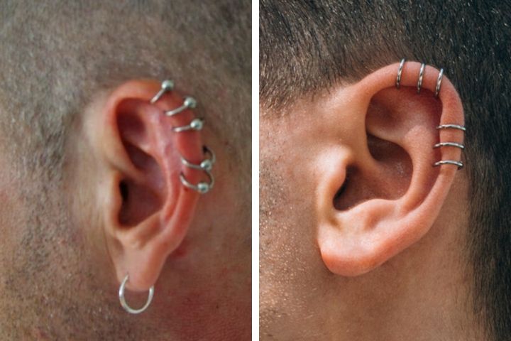 piercing en la oreja helix